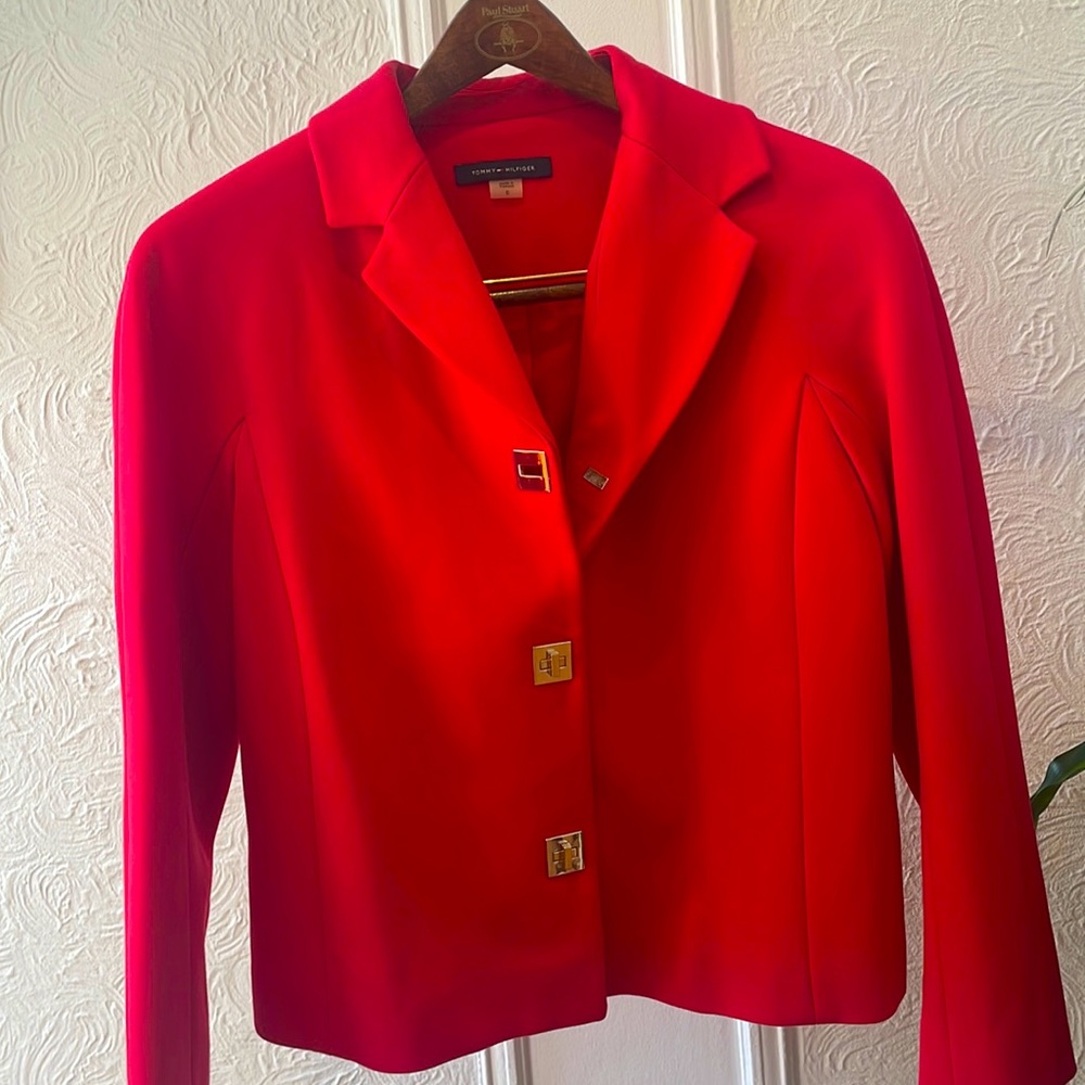 Tommy Hilfiger cherry red blazer sz0